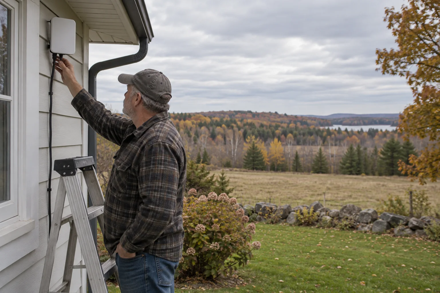 Rural property internet planning in a Canadian home
